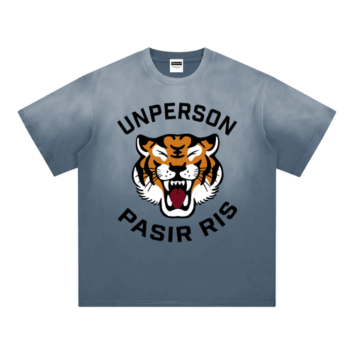 Laughing Tiger Tee - Washed Blue